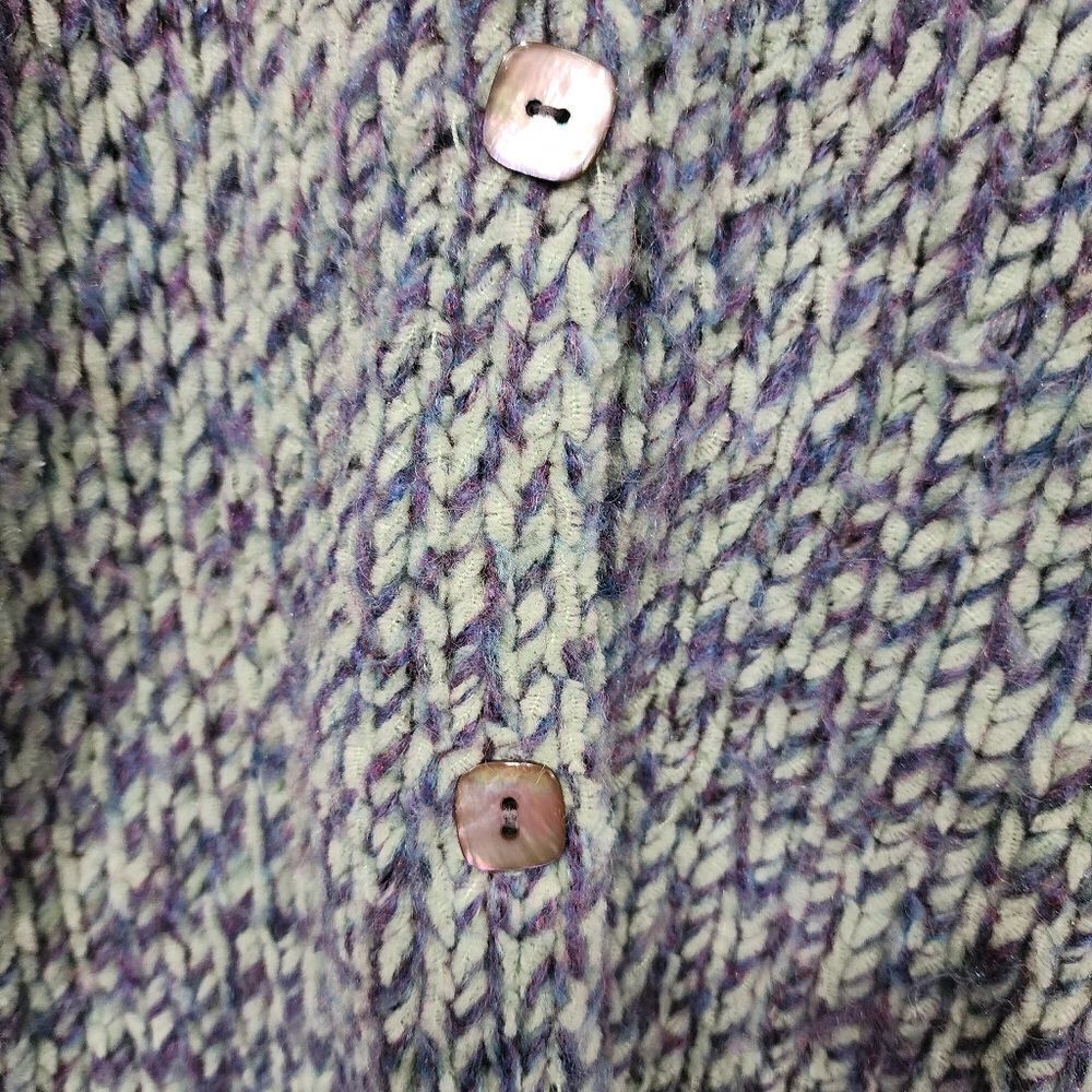 Vintage Northern Isles Variegated Knit Cardigan With Shell Buttons - Picture 11 of 13